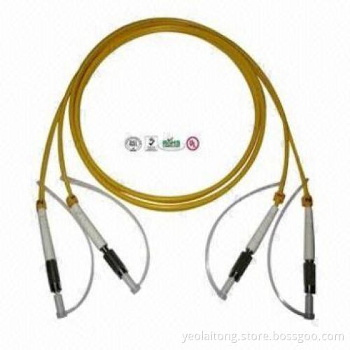 DIN fiber patch cord, active device termination